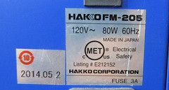 Hakko FM-205 / FM205-01 Desoldering and Soldering Station (control unit only)