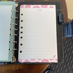 Compact Franklin Covey Planner Black Magnetic Snap 6-Ring & Accessories