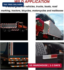 DOT-C2 Reflective Tape,Red White 2Inch X 30Feet Waterproof Conspicuity Safety Ta