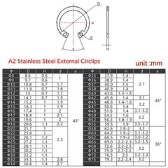 A2 304 Stainless Steel Internal Circlips Retaining Rings Snap CirClip 8mm – 75mm