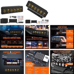 4/6/8/12 Gang Wireless Switch Panel LED Touch Switch Remote Control Circuit Box