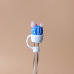 TEONEI Cactus Shape Straw Covers Caps,Straw Tip Small, Assorted