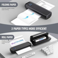 Kats Beypg Portable Inkless Printer Wireless Bluetooth Thermal Printer 4200Mah