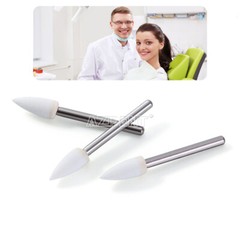 10X AZDENT Dental White Stone Polishing Flame FG Burs Abrasion Aluminum Oxide US