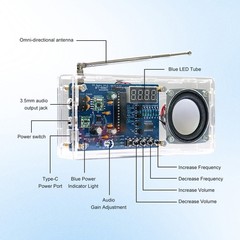 87.5-108MHz Digital FM Radio DIY Electronic Kit Soldering Practice Learning Kits