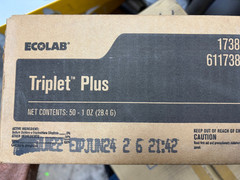 50x 1oz pkts Triplet Plus Cleaner Mix EXP 6/2024 17380 6117380 ECOLAB