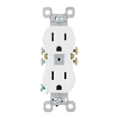 PASS & SEYMOUR 885-W DECORATOR DUPLEX RECEPTACLE, 15A, 125V, WHITE (10-PACK)