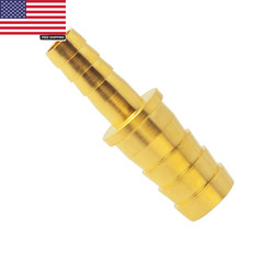 Brass Hose Barb Reducer, 3/8″ to 1/4″ Hose ID, Reducing Barbed Coupler (Pack of