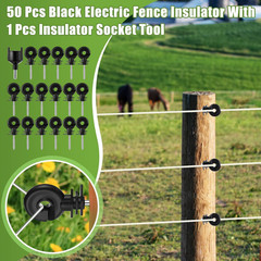 2-Mile 5000V 0.1Joule Electric Fence for Preventing Animals Intruding, 50 Black