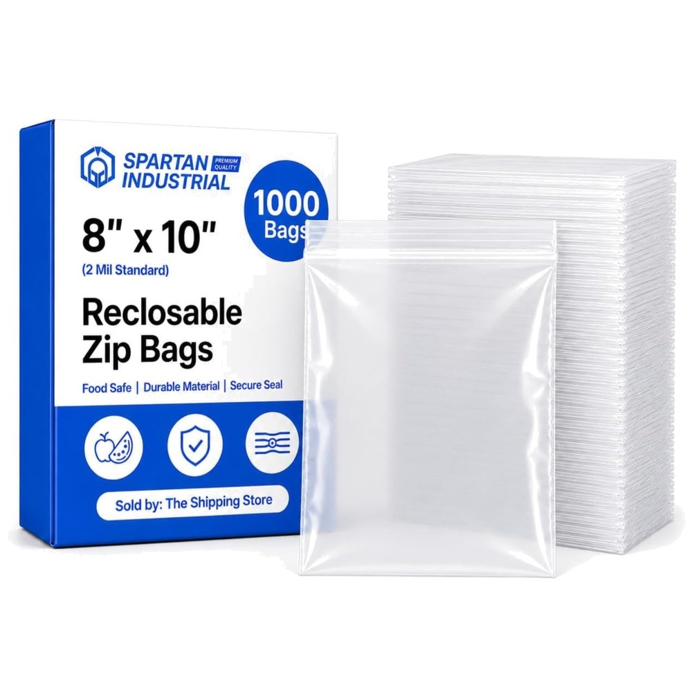 Reclosable Resealable Zip Bags – 8×10 Inch – 1000 Count