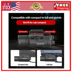 1500Lm Slidable Pistol Light and Green Beam Combo with Strobe/Momentary, Recharg