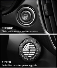 Universal Zinc Alloy Spin-Type Push Start Button Cover, Stylish Interior Car Dec
