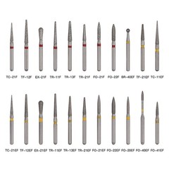 100 Types Dental FG Diamond Burs For High Speed Handpiece Friction Grip 50pcs