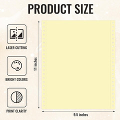 9.5×11 Continuous Feed Fanfold Paper for Dot Matrix Printers, 800 Sheets