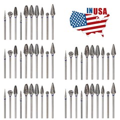 10-100pcs Tungsten Carbide Dental Acrylic Bur Drill Coarse Cutter 2.35mm Shank