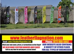 TWO “Simple Mobile” Feather Banner Flag Sets – POLE SETS INCLUDED w/ spikes