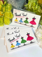 Thank You Business Cards, Ladies’ Fashion Dress Forms, Pink Dress, 100 pcs