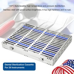 10 DENTAL SURGICAL AUTOCLAVE STERILIZATION CASSETTE BOX FOR 20 INSTRUMENTS