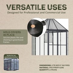 Durable Non-Adhesive Batten Tape for Greenhouse Plastic – 2 Pack, 100 Yards Each