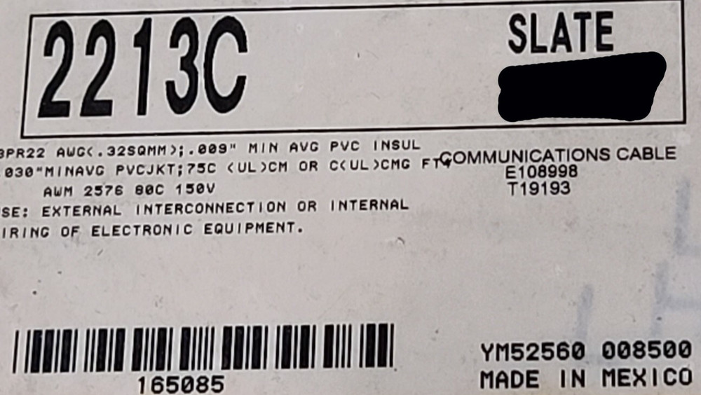 Alpha Wire 2213C 22/3P Twist Pair Shielded Control/Instrumentation Cable /25ft