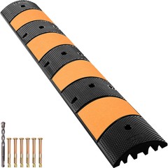 VEVOR Modular Rubber Speed Bump Driveway Cable Protector Ramp 6FT with 2 Channel