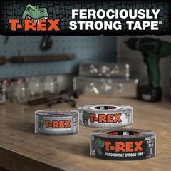 2 pack T-Rex Ferociously Strong Gunmetal Gray Duct Tape, 1.88 in. x 10 yd.