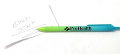 50 Misprint SoftTouch Click Pens LEMONADE Hub Pen Lot MULTICOLOR Pink/Blue/Green