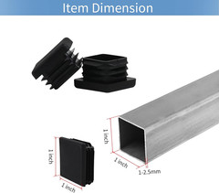 12 Pack 1 Inch Square Tubing Plug Tube Post End Caps Tubing Insert Chair Glide