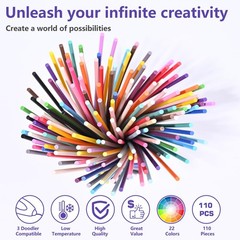 22 Colors 3D Printing Filament Refill for 5.9 INCHES, 22 Cobination