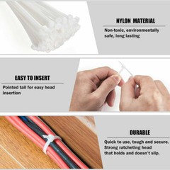 100-200Pcs Cable Ties 4″ / 14″ Heavy Duty Nylon Wrap Wire Zip Ties UV Resistant