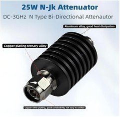 BECEN 6DB 25W N Attenuator, 25 Watt 50 Ohm Attenuator DC to 3Ghz, Fixed Attenuat
