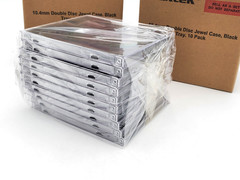 Maxtek 10.4mm Double Disc Jewel Case, Black Tray 10 Packs Lot of 2 New In Box