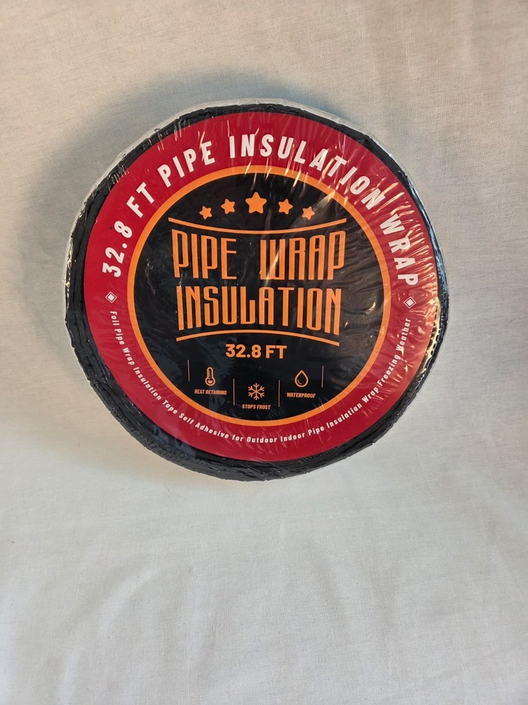 32.8FT Pipe Insulation Wrap 2″ Self Adhesive Foil Tape Black Outdoor