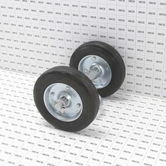 Chain Link Double Wheel Carrier w/ 6″ Solid Rubber Wheels for Sliding Gates