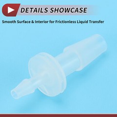 Five Plastic Hose Barb Fitting 1/8″ to 1/4″ Hose ID Connectors Clear Universal