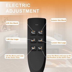 Electric Adjustable Hospital Bed for Home Use w/Wired Remote Control Memory Foam