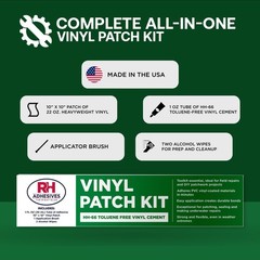 Vinyl Patch Kit 10″ x 10″ Reinforced PVC, HH-66 Toluene Free Cement – Repair