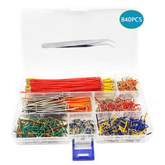 840Pcs Breadboard Jumper Wire Kit for Arduino – 14 Sizes U-Shape Wires & Alligat