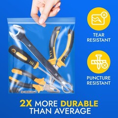 Extra Thick 8 Mil Reclosable Zip Bags 6″ x 9″, Pack of 10, Extra Durability, …