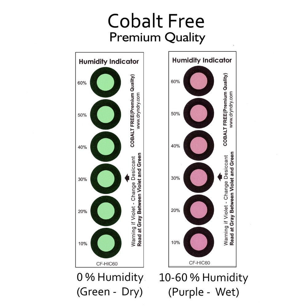 [20 Packs] Dry & Dry Premium Cobalt Free Humidity Indicator Cards – Reusable