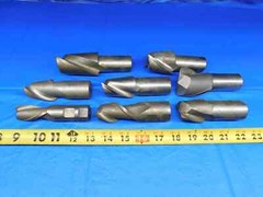 LOT OF 8 HSS SQUARE / CORNER RADIUS END MILLS CUTTING DIAMETERS 1″, 1 1/2, & 2″