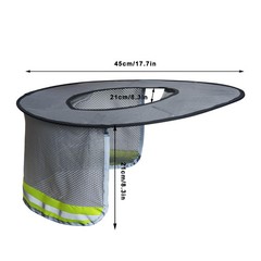 Topbuti Hard Hat Sun Shield Full Brim Mesh Sunshade, High Visibility Grey