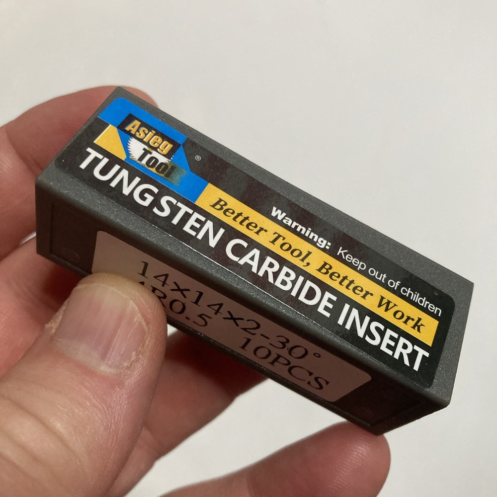 (QTY 10) ASIEG Tools 14x14x2-30 Degrees TUNGSTEN CARBIDE INSERT