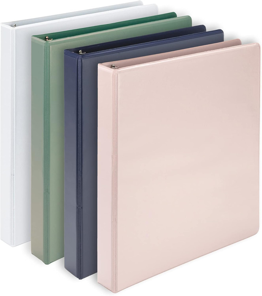Plant Based Durable D-Ring Binders – 1 Inch 3 Ring Binder with 225 Sheet Capacit