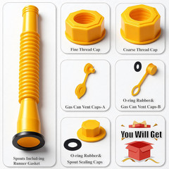 Replacement Gas Can Spout Nozzle Vent Kit for Plastic Gas Cans Old Style Cap