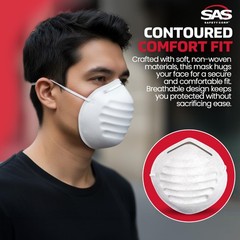 SAS Safety 2985 Non-toxic Dust Mask Box of 50 1-Pack, Neutral