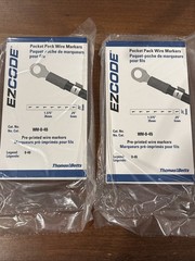 Thomas & Betts EZCODE Pocket Pack Wire Markers Book WM-0-45 & 46-90 – New 2-pack