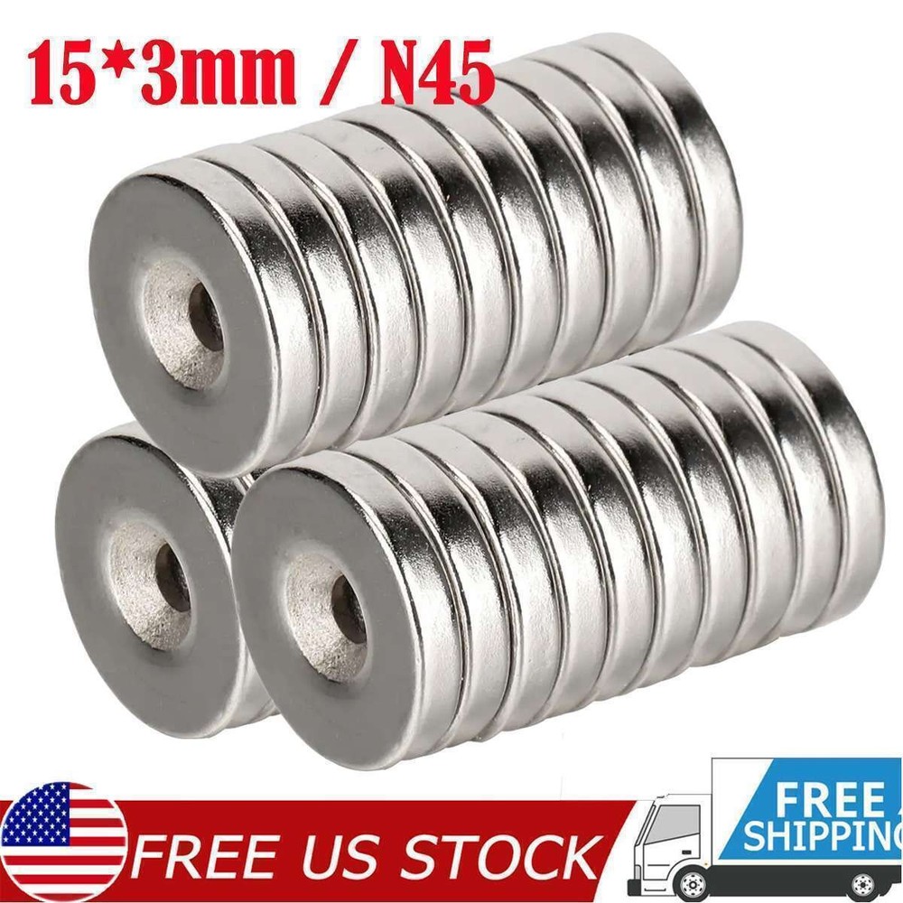 Neodymium Magnets Round Disc N45 Super Strong Rare Earth 15mm X 3mm Lot New