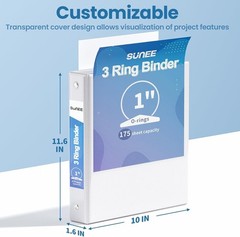 Moisture-Resistant 1 Inch Three Ring Binder – Effortless Document Management