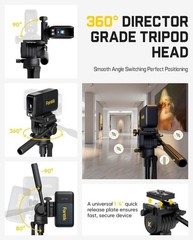 Fanttik Dt10 Pro Laser Level Tripod 2.2 Lbs Lightweight 360 Flexible Pan Head